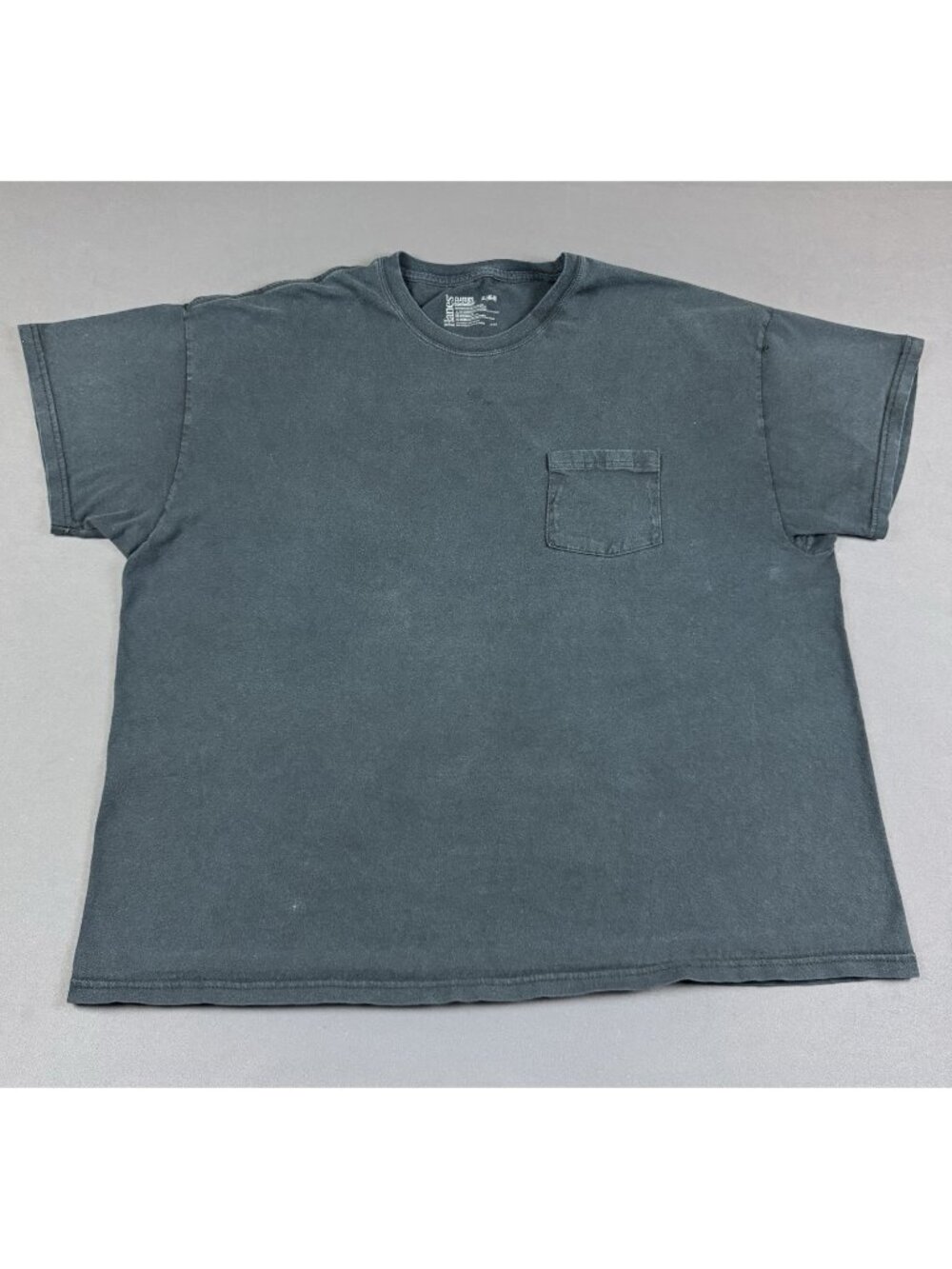 Vintage Y2K Sun Fade Hanes Blank Pocket Shirt XL Skate Punk Thrashed Hype